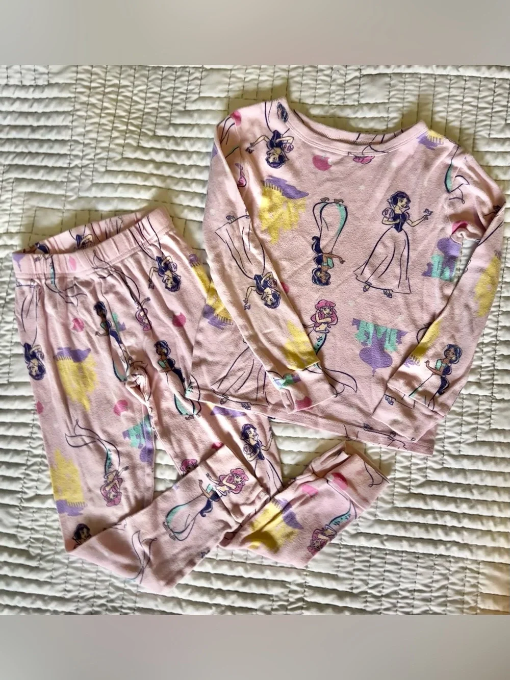 Set of 2 Disney Princess Girls Pajamas, Size 6